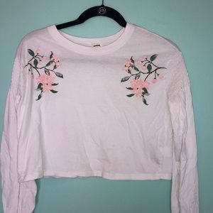 Garage cropped flower print shirt